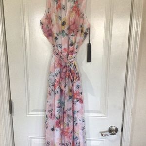 NWT Nicole Miller Pink Floral Midi Dress Spring- Size 16